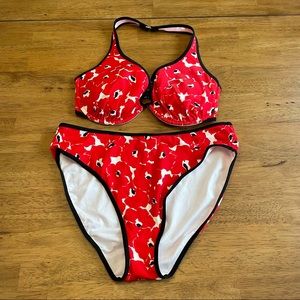 Victorias Secret Red Bikini Size Large Vintage 90s